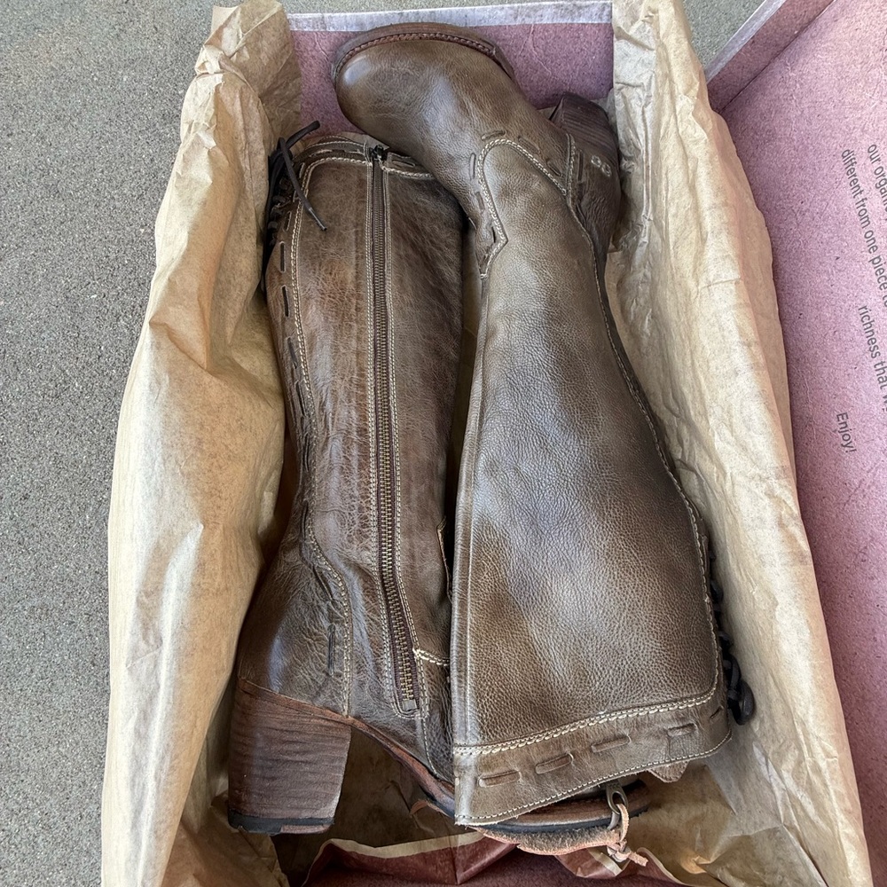 BED |STU Women's Over-the-Knee Brown Leather Riding Boots Size 6 - Picture 7 of 16